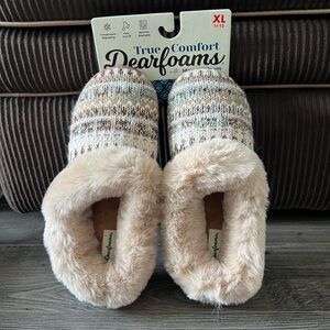 Dearfoams Knit and Plush Slippers